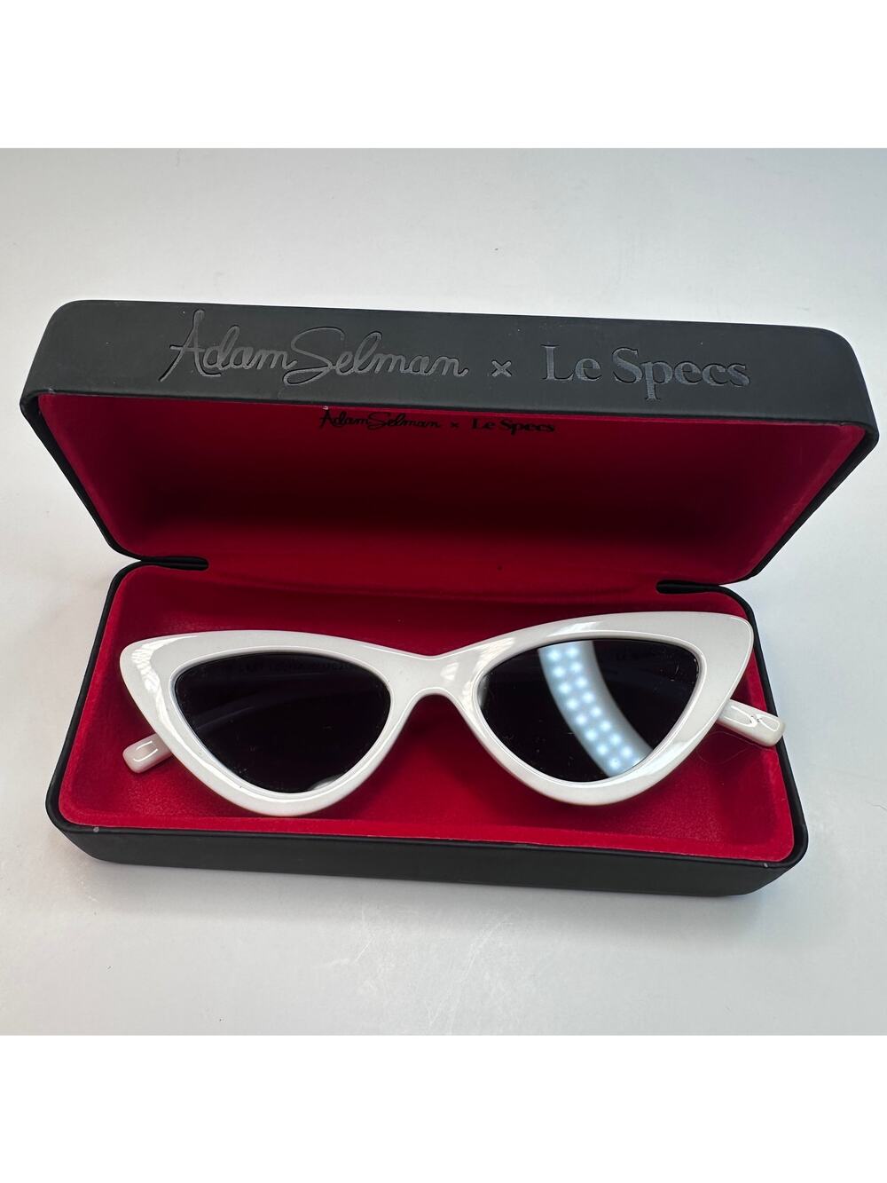 Adam Selman x Le Specs The Last Lolita White Cat Eye Sunglasses
